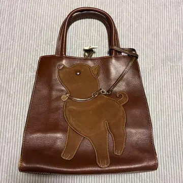 [레어, 새상품급] 키타무라 개 모티브 가죽 핸드백