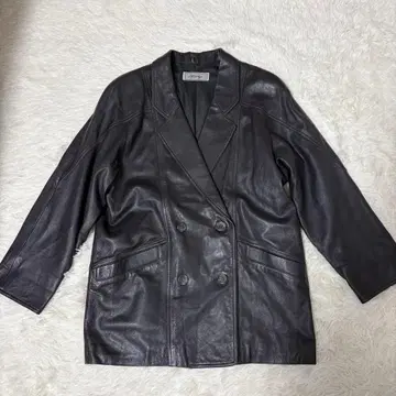 [ Aleania ] 가죽 자켓 코트 양가죽 더블 버튼 이탈리아제 원단