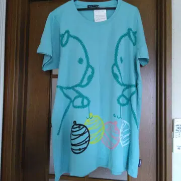 스카이블루 아기돼지 프린트 반팔 튜닉