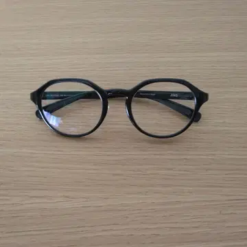 JING 블랙 라운드 안경