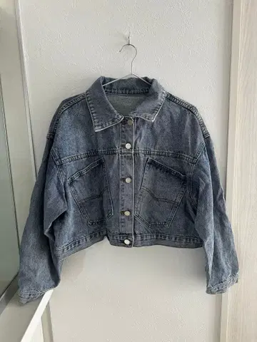 플리마켓 데님 자켓 숏 기장 프리 사이즈