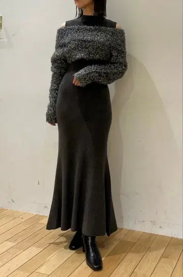 페더 라메 레이어드 니트 원피스 (미사용 새상품)