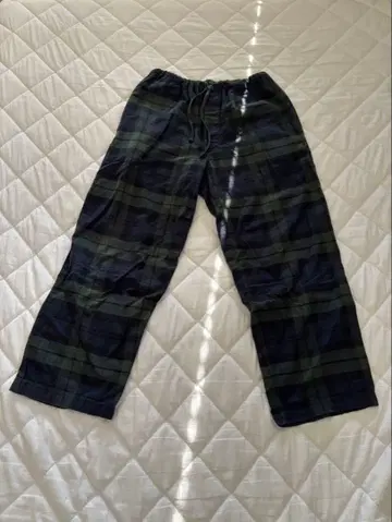 [구제 의류] 헤인즈 브랜즈 재팬 Hanes 파자마 팬츠 M 네이비 그린