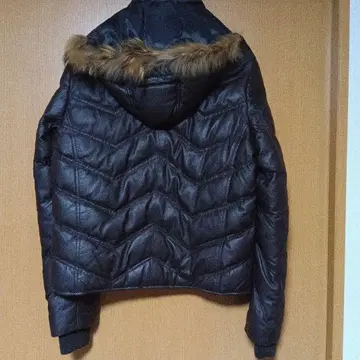 천연 가죽 레더 다운 자켓