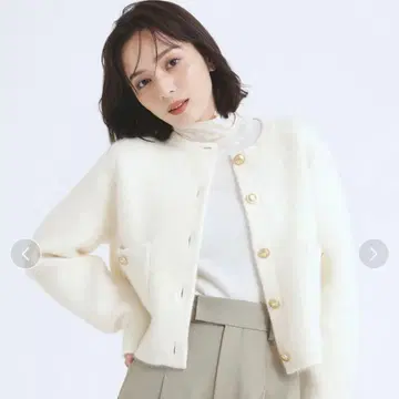 anuans 라쿤 블렌드 노카라 니트 자켓