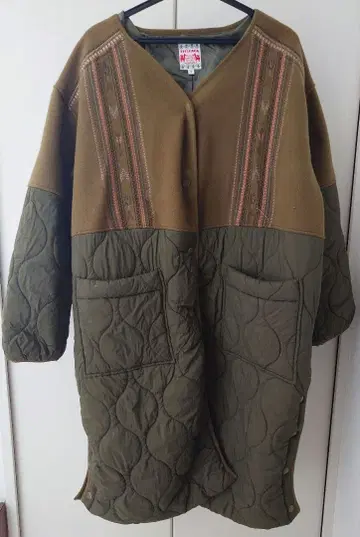 TITICACA 퀼팅 자켓 F 올리브 그린 밑단 스냅 포함