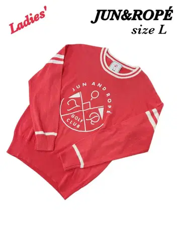 JUN&ROPE 준앤로페 니트 스웨터 여성용 L 둥근넥 로고
