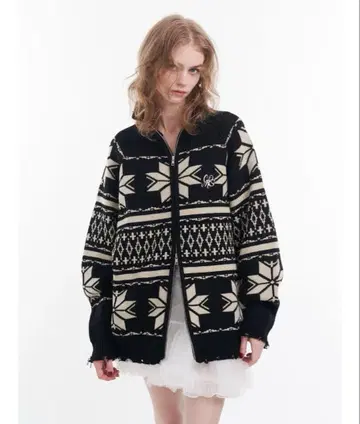 노르딕 지퍼 루즈 가디건