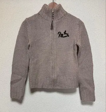 [레어] REPLAY 카우친풍 집업 니트 스웨터 베이지