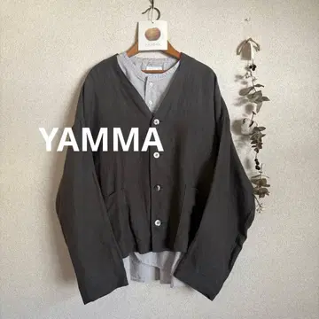 YAMMA 린넨 다보 소매 자켓 미들 기장 흑먹색