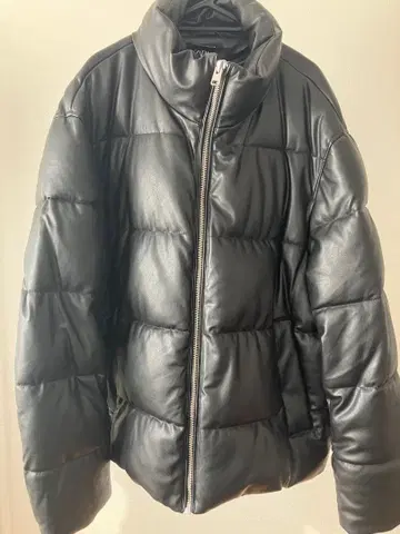 레어! 나라 유야 착용. ZARA 페이크 레더 다운 자켓 XL