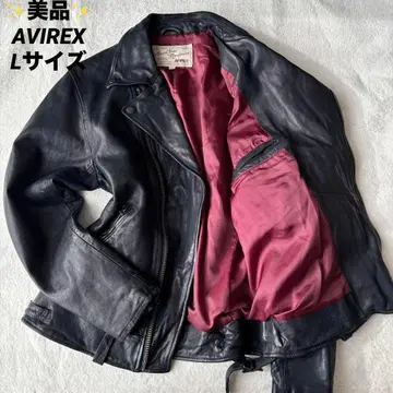 새상품급 AVIREX 아비렉스 더블 라이더스 가죽 자켓 블랙