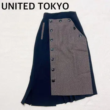 [유나이티드 도쿄] 플레어 롱 스커트 블랙 사이즈 1