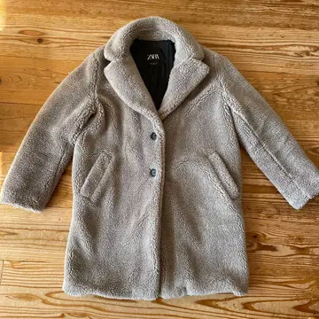 ZARA 보아 코트 테디베어 코트 M 사이즈 그레이지