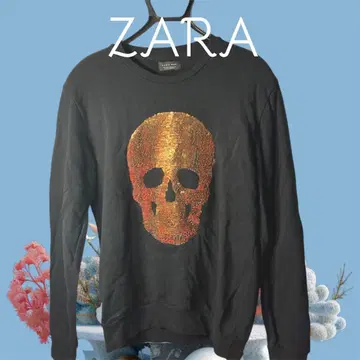 ZARA 속기모 맨투맨 트레이닝복 스컬 반짝이 스팽글