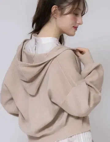 NOELA noela Noela 라메 니트 후드티 베이지 후드티