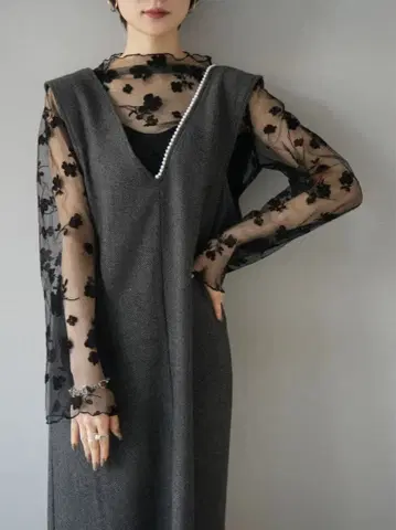 Lumier 헤링본 펄 원피스