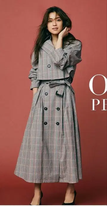and couture 체크 무늬 트렌치코트