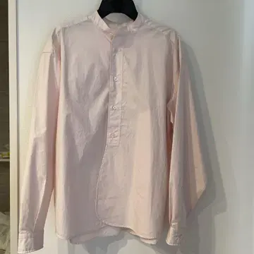 오르치발 핑크 코튼 밴드 카라 셔츠