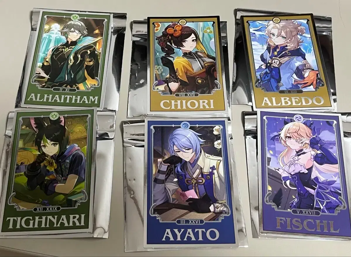 Genshin Impact Hoyolab Fortune Set Bulk Sell Zhongli Alhaitham Ayato Albedo Chiori