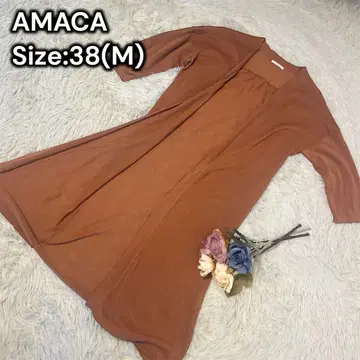 AMACA 아마카 니트 겉옷 롱 가디건 38 얇은 소재 면 실내