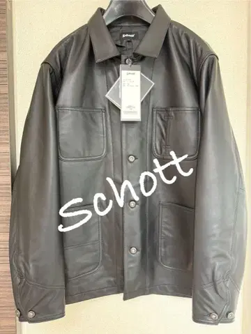 [ 시착만 한 상품 ] Schott 램 가죽 커버올 L