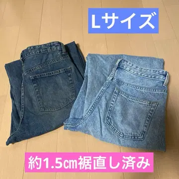 중고 GU 배럴 레그 청바지 L 사이즈 2개 세트