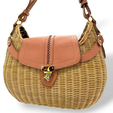 BASARA TYO 라탄 핸드백 골드 금장 장식 카고백 281