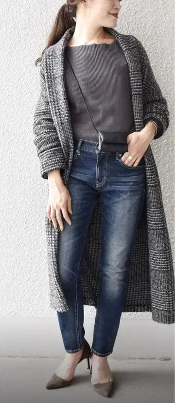 SHIPS 가운 코트 체크 FREE