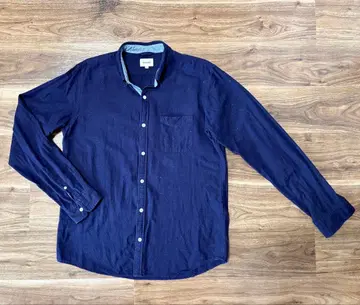 BEAMS 네프 들어간 긴팔 셔츠 네이비 L