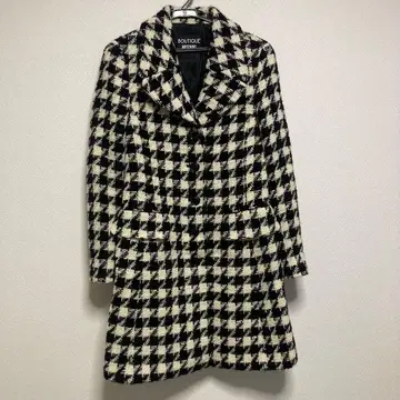 BOUTIQUE MOSCHINO 모스키노 하운드투스 체크 패턴 코트