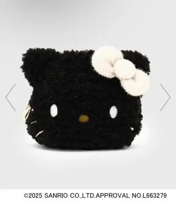 블랙 키티 헬로키티 페이스형 복슬복슬 파우치 오파크 클립
