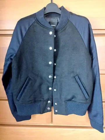 MURUA 무루아 네이비 바시티 자켓 울 혼방