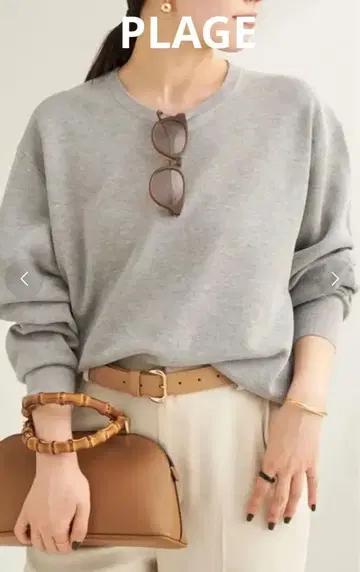 Plage sweat 니트 풀오버 플라주 그레이B