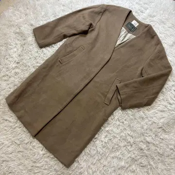 로리즈팜 브라운 노카라 롱 코트 F 사이즈