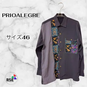 PRIOALEGRE 긴팔 블라우스 셔츠 보라색 사이즈 46