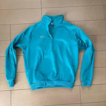 90s'/ASICS/에메랄드 그린 하프 지퍼/L