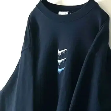 챔피온 택 로고 자수 맨투맨 L 네이비 네이비 컬러 구제 의류