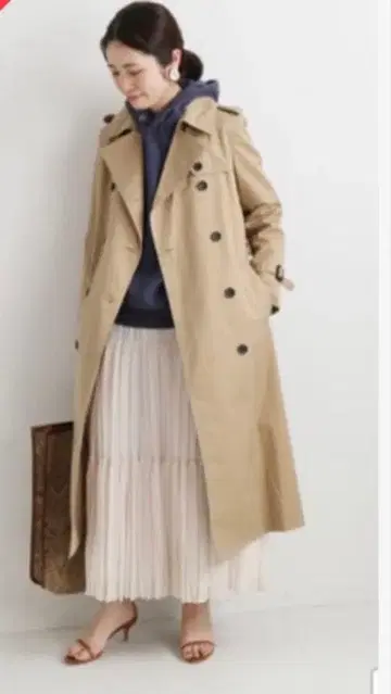 이에나 하이 카운트 갸바 트렌치코트 사이즈 38