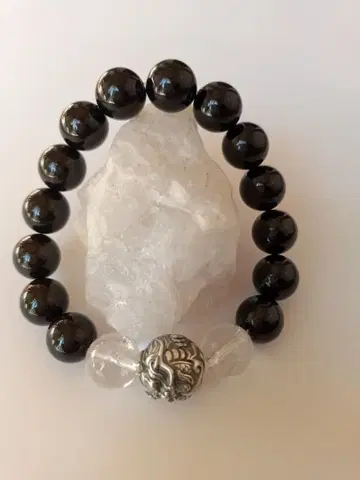 실버 925 용신 모리온 최강 팔찌 안쪽 둘레 17cm 12mm 구슬