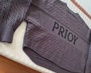 PRIORITY/케이블 니트 스웨터 그레이