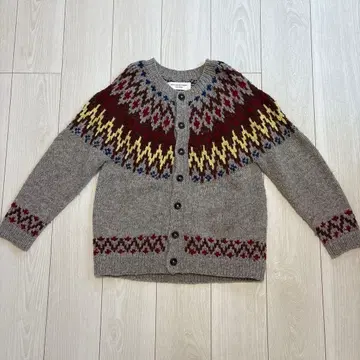 BEAMS BOY 페어아일 패턴 가디건