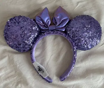 디즈니 머리띠 스팽글 퍼플