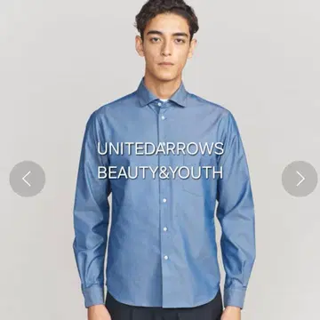 [새상품급] BEAUTY & YOUTH 샴브레이 와이드 칼라 셔츠