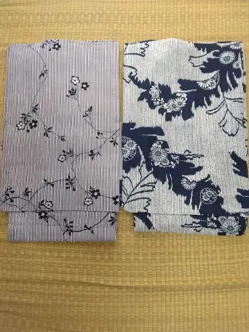 꽃무늬 스트라이프 유카타 2점