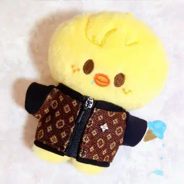 브라운 아우터 단품 10cm 봉제 인형 의류