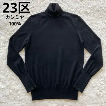 극미품 23구 캐시미어 100% 터틀넥 니트 스웨터 블랙 40