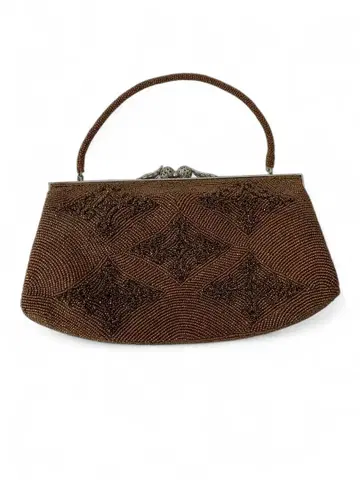 비즈 자수 브라운 파티 백