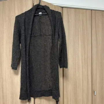 Tous les jours 다크 브라운 롱 가디건(모헤어)