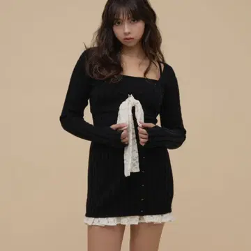 andmary Sasha 레이스 세트업 블랙